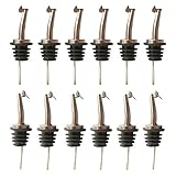 AxeSickle 12pcs Wine Bottle Stoppers, Liquor Pour Spout, Speed Pourers, Olive Oil Bottle Tapered Spout for Oil, wine,vinegar and liquid. (Flip Top)