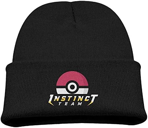 TINGHAO Pokemon Go Team Instinct Winter Knit Cap Beanie Cap For Kids Black