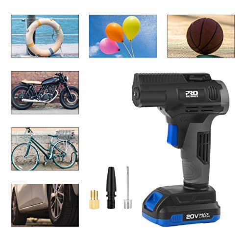 Portable Tire Inflator Air Compressor, 20V Cordless Car Tire Pump with Digital Pressure Gauge and 12V Car Charger, Rechargeable Air Pump for Automobile, Motorcycles, Bicycles, Swim Rings and Balls