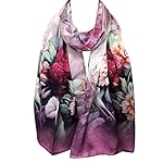 Wrapables Luxurious 100% Charmeuse Silk Long Scarf with Hand Rolled Edges Wrapables Luxurious 100% Charmeuse Silk Long Scarf with Hand Rolled Edges