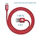 Sentey Micro USB Cable 1 Meter 3ft Braided (Red) High Speed Micro USB Cable USB 2.0 Tangle-Free Charging/sync Cable a Male to Micro USB Ls-6723