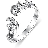 TOAKOT Mushroom Ring Adjustable 925 Sterling Silver Vintage Mushroom Rings for Women Jewelry Christmas Birthday Gift for Daughter Mom Sisters Wife