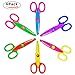 E-More Safe Paper Decorative Edging Scissors Scrapbooking Edger Scissors Art Creative Crafts Scissors Wave Edge Cutters Great for Teachers Students Kids Design (6 Pack)