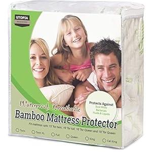 Utopia Bedding Premium Bamboo Waterproof Mattress Protector Twin XL...