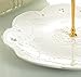 Jusalpha Cupcake Stand 3 Tier White Porcelain Cake Stand Dessert Stand Tea Party Serving Platter, Comes in a Gift Box- Free Sugar Tong (White)