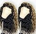 Yuan Water Wave Black Roots Ombre Blonde Synthetic Lace front Wig Two Tone Heat Resistant Fiber Hair for Black Women 24inch(1B/27#)