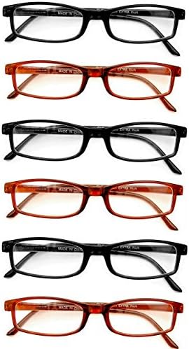 Extra Pair® Value Eyes Plastic Frames 6 Pack - Incredible Value, 2.25