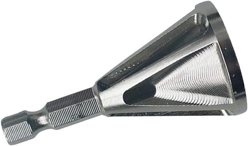 Stainless Steel Hex Shank Deburring External Chamfer Tool Drill Bit Remove Burr Hexagon chamfering Tool Deburring Outside chamfering Angle Grinding Trimming Except Thorn (Silver)