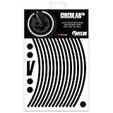 VFLUO CIRCULAR, motorbike retro reflective wheel stripes kit (1 wheel), 3M Technology, 7 mm width, Black