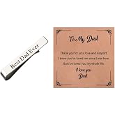 Dad Fathers Father's Day Birthday Gift for Daddy Father Tie Clip Bar for Uncle Grandpa Necktie Clasps Clips with Card