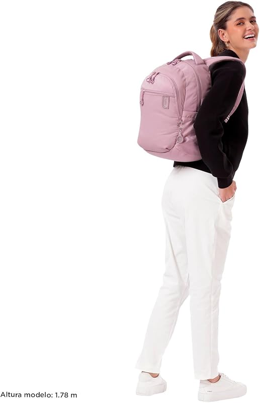 - Mochila para portátil de 14 polegadas, modelo Steif Nara, capacidade de 20 L, compartimento para tablets de 10", bolso para garrafa, alça para a mala, encosto ergonómico, tiras em S, cor Lilases Keepsake