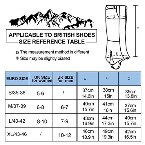 OUTAD Hiking Gaiters, Snow Gaiters Waterproof Boot Gaiter for Hiking Walking Climbing Hunting (L) - Thumbnail 5