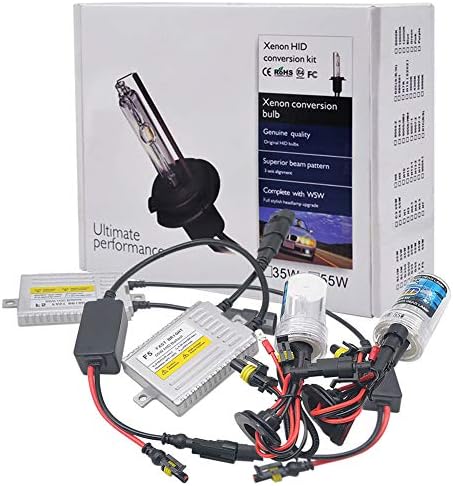 Chylay AC 55W HID Xenon Conversion Kit H7 Xenon Bulbs Lamp and Slim Digital Ballasts 4300K Warm White for Car Headlight Replacement