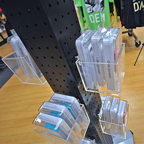 Azar Displays 256105 4Inch Acrylic Cube Bin for Pegboard or Slatwall