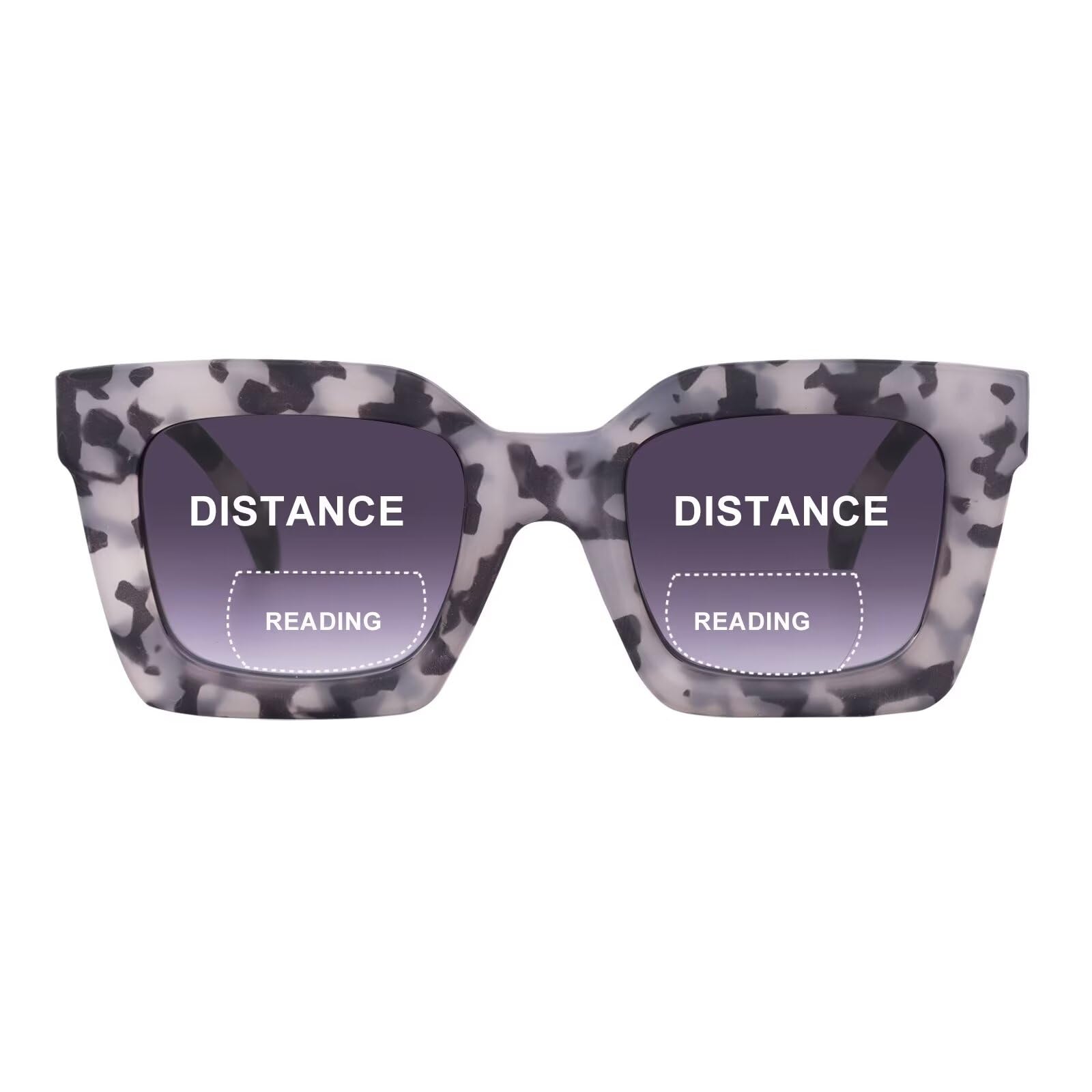 SKYWAY Bifocal Sunglasses For Women Men, Classic Retro Reading Sunglasses, Outdoor Sun Reading Glasses With Spring Hinges, UV400 Protection Grey Tortoise 3.5