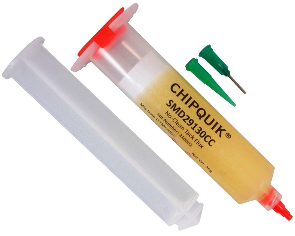 Chip Quik SMD29130CC No Clean Tack Flux 30cc syringe w/ plunger & tip