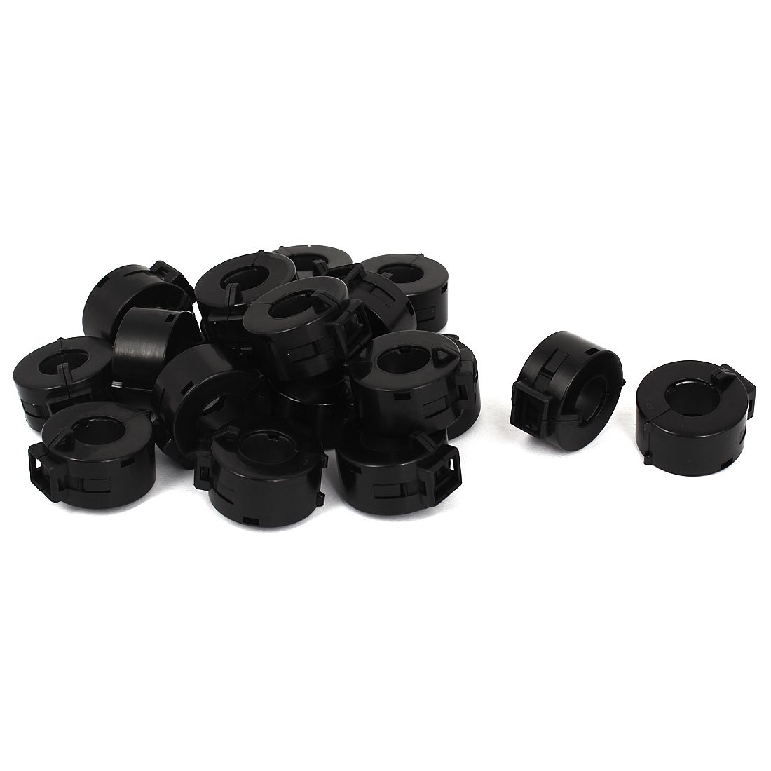 sourcing map 15mm Dia Cord Clip On EMI RFI Noise Ferrite Suppressor Filter 18Pcs