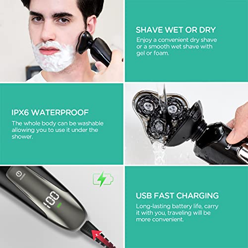 VOYOR Electric Razor for Men Cordless Shavers for Shaving with face