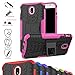 MAMA MOUTH Galaxy J7 Pro J730G Case, Shockproof Heavy Duty Combo Hybrid Rugged Dual Layer Grip Cover with Kickstand for Samsung Galaxy J7 Pro J730G 2017(with 4 in 1 Packaged),Pink