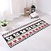 Carvapet 2 Piece Non-Slip Kitchen Mat Rubber Backing Doormat Runner Rug Set, Cartoon Milch Cow Strawberry Design (Black/Beige/Red 15