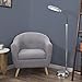 Lavish Home Floor Lamp - Full Spectrum Natural Sunlight Lamp with Bendable Neck - Reading, Craft, Studying, and Esthetician Light (Chrome)