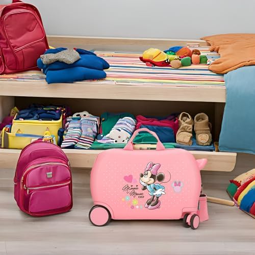 Joumma Bags, Minnie Imagine, Valigia Cabina, Valigia per bambini, Realizzato in ABS, un materiale, Quattro Ruote Doppie di Giro multidirezionale, Chiusura a combinazione laterale., Rosa