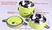 KnGLuv Stainless Steel Food Storage Container - Food Saver 3 Stack-able Round Bowls - Lunch Box with Lid Carry Handle In Lime Green