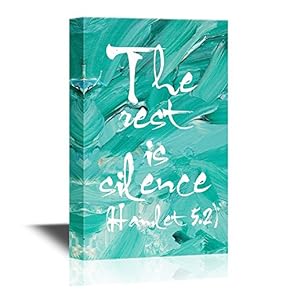 Shakespeare Quotes Canvas Wall Art - The Rest is Silence - Hamlet - Gallery Wrap Modern Home Art | Ready to Hang - 12x18 inches