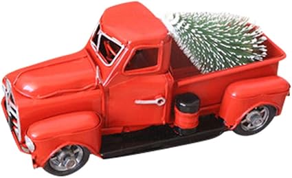 vintage red metal toy truck