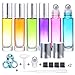 Glass Essential Oil Roller Bottles Empty Bottles 6 Pack with 1 Extra Stainless Steel Roller Ball 8 Black Labels 1 Opener 1 Funnel 1 Dropper (Silver)
