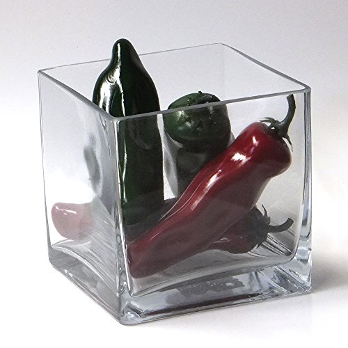 Vasefill 6-Pack Clear Square Glass Vase - Cube 5 Inch 5" X 5" X 5" - 6pc Six Vases 5x5x5