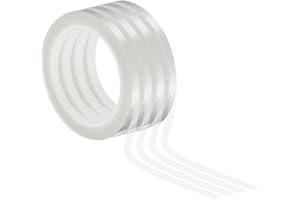 PATIKIL 1/4" Whiteboard Tape, 4 Pack Thin Dry Erase Tape for Graphic Chart Marking DIY Art, Transparent