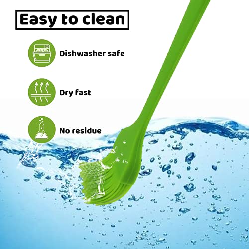 FADIKX 3Pcs Bbq Brushes for Sauce Silicone Basting Pastry Brush Spread Oil Butter Baste Pastries Cakes Meat Sausages Desserts, Food Grade, Dishwasher safe(Green Pink & Orange)