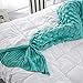 yashidali Wearable Mermaid Tail Blanket Crochet, All Seasons Warm Knitted Bed Blankets Sofa Living Room Quilt for Kids and Adults, Fish-Scales Pattern, 76.8