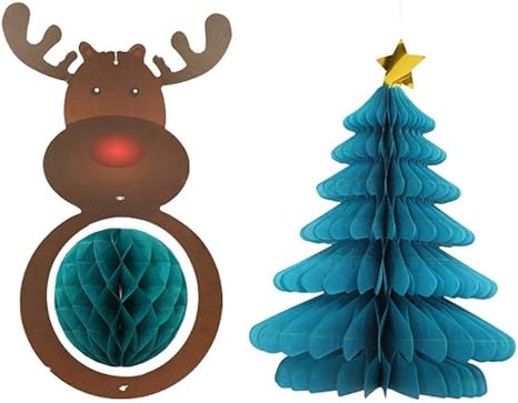 Amazon Exceart クリスマスの紙の装飾クリスマスツリーの装飾ぶら下げペンダントクリスマスパーティーの家の装飾のためのクリスマスパーティー ツリーバナー 2個 置物 オブジェ オンライン通販
