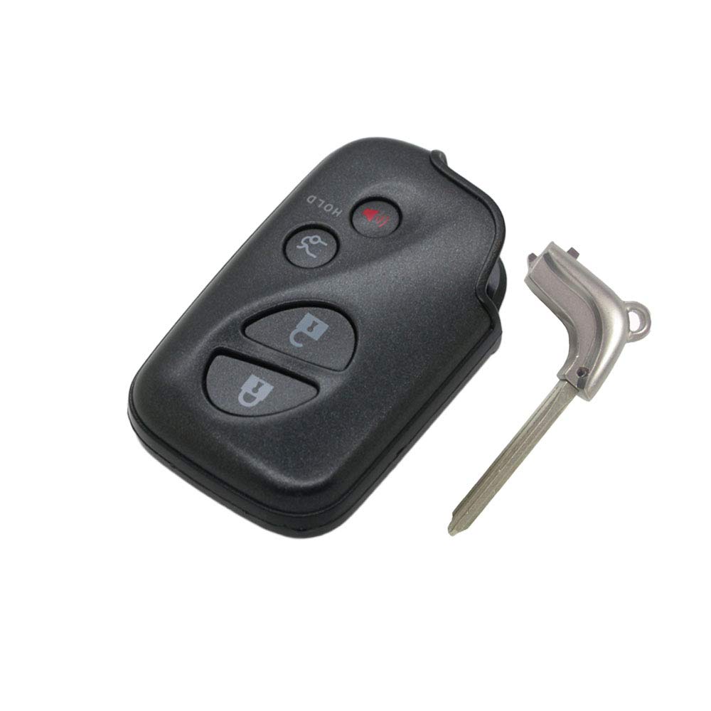 BROVACS Replacement Key Shell + Uncut Blank Emergency Insert Key Compatible with LEXUS 4 Button Smart Keyless Entry Remote Key Case Fob PG428