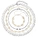 Puka Shell Necklace for Women Natural Pearl Choker Necklace Adjustable Seashell Necklace Cowrie Shell Bracelet Beach Boho Jewelry Set for Vsco Girls