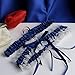 Merya Dress Lace Wedding Garters for Bride Pearl Stretch Prom Garter with Toss Away Navy