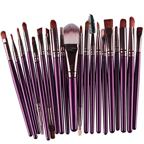 Makeup Brush Set,Han Shi 2017 Fashion 20 pcs 20pcs Make up Brushes Kits Toiletry Kit Clearance (M, Purple)
