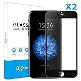 2-Pack iPhone 6/6s Screen Protector, DIGITWHALE 3D Full Curve Soft Edge 0.2mm Tempered Glass Screen Protector for iPhone 6s and iPhone 6 4.7"-Black