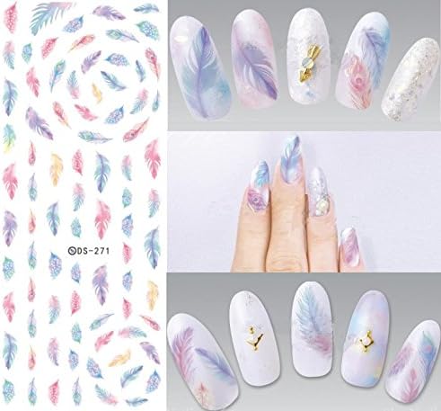 Rocooart DS255 DIY Water Transfer Nails Art Sticker Colorful Purple Fantacy Flowers Nail Stickers Wraps Foil Sticker Manicure DS271