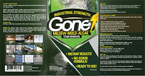 Mold, Mildew & Algae Remover | No-Scrub Stain Remover |Instant Results for All Surfaces