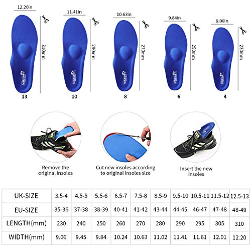 Walkomfy Plantar Fasciitis Pain Relief Orthotics Flat Feet Arch Support Insoles Shoe Inserts