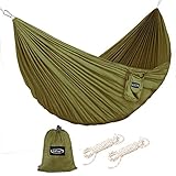 G4Free Portable Hammock - Lightweight Pure Color Nylon Fabric Parachute Hammock for Outdoor Camping, Hiking,Travel, Hammock Ropes & Steel Carabiners Included
