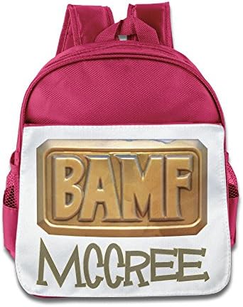 Jade Custom Cool OW Mccree OverMccree Watch Video Game Character Logo Kids School Bag For 1-6 Years Old Pink