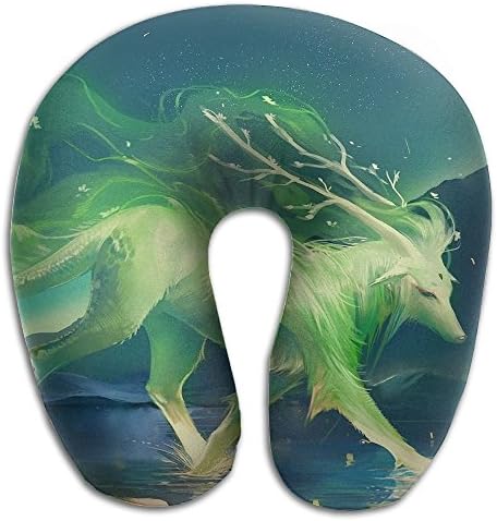 Creative Anime Fantasy Fox Design Comfortable U Shaped Neck Pillow Soft Neck Support Pattern Pillow For Rest,Travel,Car,Airplane,Bed,Sofa