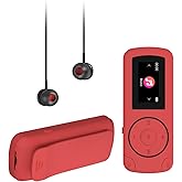 wiwoo 64GB Sport Clip on MP3 Player with Bluetooth- Superlight Mini MP3 Player with Clip and Recorder, MicroSD Support, Shuffle Playback for Running, Cycling, Hiking, Climbing and Yoga(No Speaker)