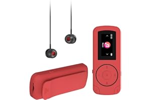 wiwoo 64GB Sport Clip on MP3 Player with Bluetooth- Superlight Mini MP3 Player with Clip and Recorder, MicroSD Support, Shuffle Playback for Running, Cycling, Hiking, Climbing and Yoga(No Speaker)