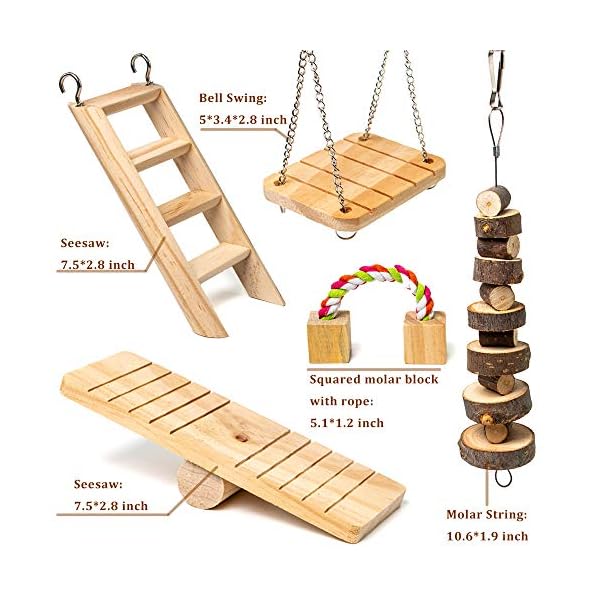 Labeol-Hamster-Chew-Toys-Accessories-Pet-Natural-Wooden-11-Pcs-Gerbil-Rat-Guinea-Pig-Chinchilla-Gerbils-Dumbbells-Accessories-Exercise-Bell-Roller-Teeth-Care-Molar-Toy-for-Parrot-Syrian-Hamster Labeol Hamster Chew Toys Small Animal Boredom Breakers Cage Accessories Pet 11 Pcs Natural Wooden Toys Hamster Ball…