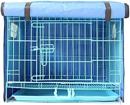 Kama Bridalペットケージカバー 鳥 猫 犬 兎 ケージカバー 防寒保温 安眠 防水 通気 シール空間 前開き 折りたたみ式 ブルー M